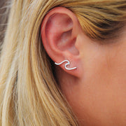 Wave Ear Climber | Silver | One Size - palvelukotilounatuuli