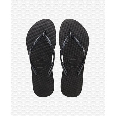 Slim Womens Flip Flops Sandals - Black