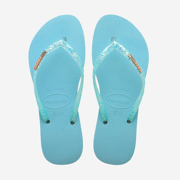 Women's Slim Glitter Flourish Flip-Flop - Nautical Blue - palvelukotilounatuuli