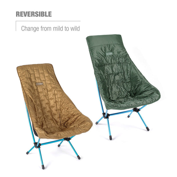 High Back Seat Warmer for Chair Two - Coyote Tan Forest Green (Reversible) - palvelukotilounatuuli