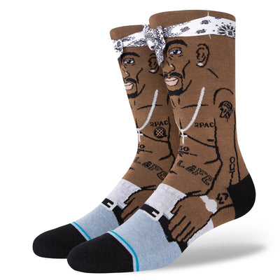 Tupac Resurrected Crew Sock | Black | Crew Socks - palvelukotilounatuuli