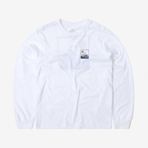 Alpha Square Mens Long Sleeve T-Shirt - Mountain White - palvelukotilounatuuli