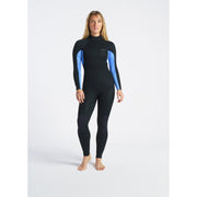 C-Skins Surflite 4:3 - Womens Back Zip Steamer Wetsuit - Black/Blue Tie Dye/Black - palvelukotilounatuuli