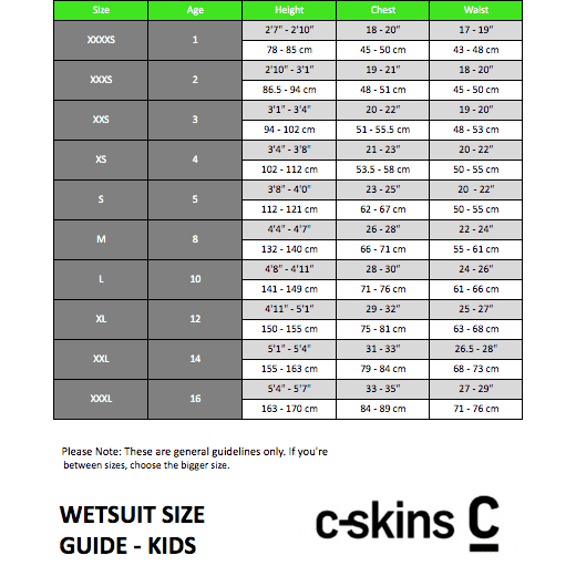 C-Skins Element 3:2 Jnr Unisex Wetsuit - Black/Lime/Multi - palvelukotilounatuuli