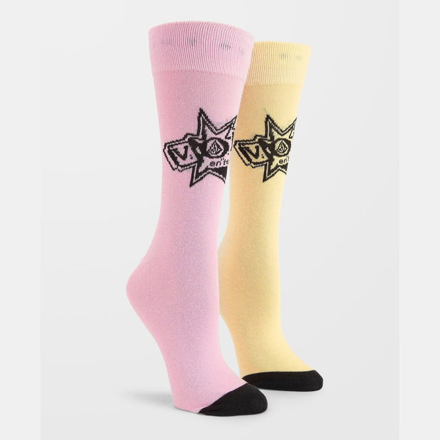 Volcom Ent Socks - Womens Socks - One Size - Reef Pink - palvelukotilounatuuli