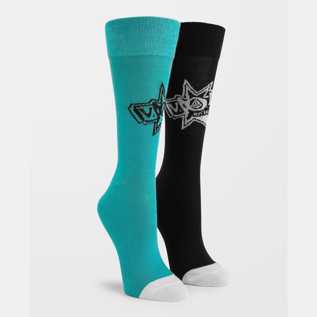 Volcom Ent Socks - Womens Socks - One Size - Temple Teal - palvelukotilounatuuli