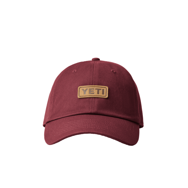 Leather Logo Badge 6 Panel Soft Crown Hat - Harvest Red - palvelukotilounatuuli