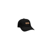 Leather Logo Badge 6 Panel Soft Crown Hat - Black - palvelukotilounatuuli