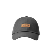 Leather Logo Badge 6 Panel Soft Crown Hat - Dark Grey - palvelukotilounatuuli