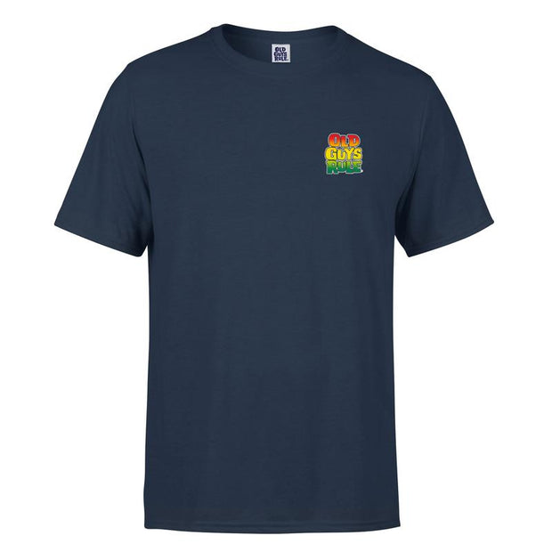 Stacked Logo HalfTone - Mens T-Shirt - Blue Dusk - palvelukotilounatuuli