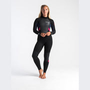 Element 3/2mm Womens Steamer Back Zip Wetsuit - Black Slate Coral