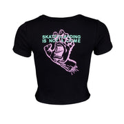 Womens T-Shirt / Crime Hand T-Shirt / Black - palvelukotilounatuuli