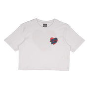 Santa Cruz Womens T-Shirt / Heart Cropped T-Shirt / White - palvelukotilounatuuli