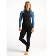 C-Skins Surflite 3:2 Womens GBS Back Zip Steamer / Black Cascade  Blue/White - palvelukotilounatuuli