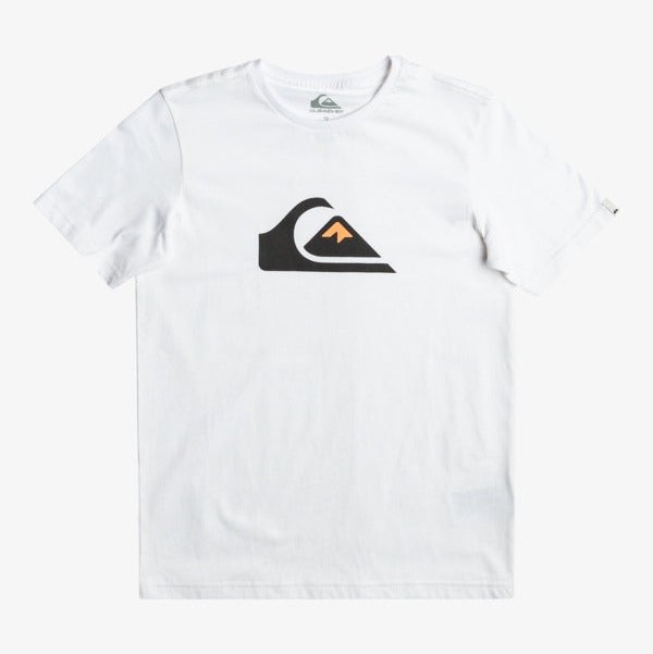 Comp Logo T-Shirt - Boys Short Sleeve Tee - White - palvelukotilounatuuli