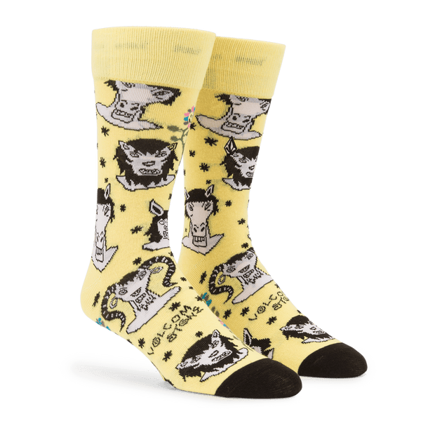 Surf Vitals Ozzy Socks - Glimmer Yellow - palvelukotilounatuuli