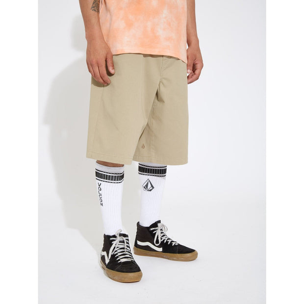 High Stripe Socks - Pair of Mens Crew Socks - One Size - White - palvelukotilounatuuli