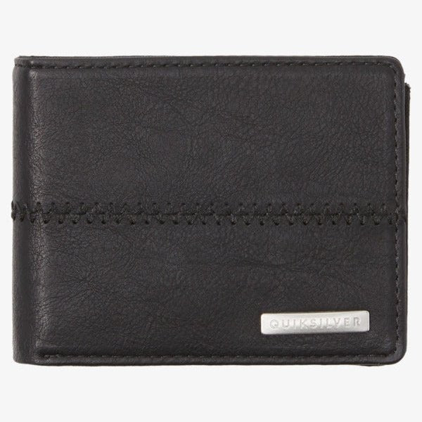 Stitchy Tri-Fold Wallet - Mens Wallet - Black/Black - palvelukotilounatuuli